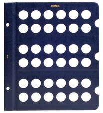 WHITMAN Blue Classic #9144 Blank Dime Album Page picture
