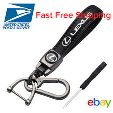 Genuine Leather Car Keys Carabiner Keychain for Lexus Enthusiasts-Anti-lost clip picture