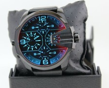 New Authentic Diesel Uber Chief Black Iridescent Chronograph Men's DZ7446 Watch picture