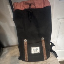 Herschel Supply Co. Black Backpack w/ Brown Buckle Straps, Hiking, Logo picture