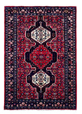 4x7 Vintage Zanjan Tribal Geometric Hand Knotted Wool Rug Red Oriental Area Boho picture