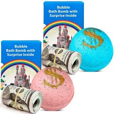2 Set Bath Bombs with Cash Surprise Inside - Real Money Up to 100 Bill Inside picture