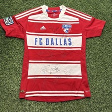 Adidas FC Dallas Soccer Jersey Mens 13 14 Red White Signed ClimaCool #7 picture