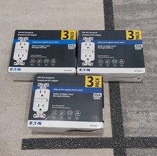 Eaton (GF15W-3) 15A 125V Slim GFCI Receptacle LOT OF 3 White, 3-Pack NEW i1*** picture