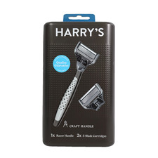 Harry's Men's CRAFT Handle Razor &  (2) 5 Blade Cartridges Refills picture
