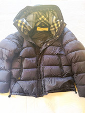Burberry Men’s Black Hooded Down Puffer Jacket Quilted Full Zip Size 50 picture
