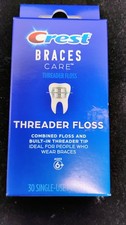 1 Box Crest Braces Care Threader Floss 30 Single-Use Packets Discontinued picture