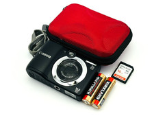 Canon PowerShot A1400 HD Black Digital Camera 16.0MP w/ 16gig SD and Red Case picture