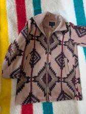 RARE Pendleton Multi Color Pink Aztec Blanket Coat Women's Size M/M READ/PICS picture