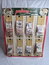 *RARE* Vintage Pflueger Pelican Fish Hook Store Display Cardboard Display  picture