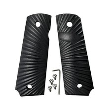 1911 Grips Colt G10 Full Size Wavey Black W/Screws Fits Springfield Gun Grips picture