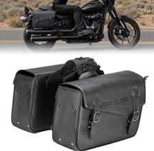 KEMIMOTO Motorcycle Saddlebags Throw Over PU Leather 36L Saddle Bags picture