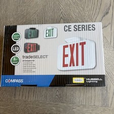 LED Emergency EXIT Sign White, Hubbell Lighting, Compass  CE Series picture