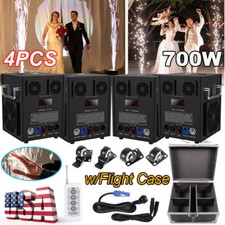 4Pcs 700W Cold Spark Machine Party Stage Sparkle Show Wedding With Flight Case. picture