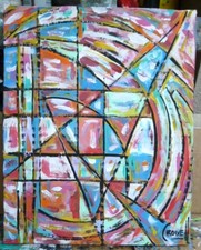 BIG WIDE WORLD   8x10 oil painting card panel panel original art signed Crowell picture