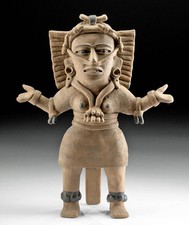 Authentic Pre-Columbian Veracruz Artifact c. 600-900 CE -AD Female Shaman 16.75