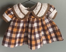 Vintage 13” Shirley Temple Doll Dress Ideal Tagged Original 1930’s Plaid clothes picture