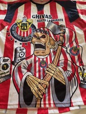 CHIVAS DE GUADALAJARA JERSEY - XL - PEMINI SPORT -  HASTA LA MUERTE - FLAWS READ picture