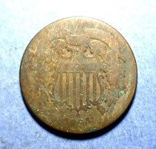 1864 Two Cent  AG details picture