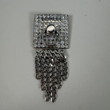 Celine Paris Pave Rhinestone Door Knocker Brooch picture