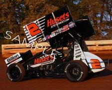 DAVID GRAVEL #2 HUSET'S SPEEDWAY SPRINT CAR ON TRACK 8X10 GLOSSY PHOTO #7Q3 picture