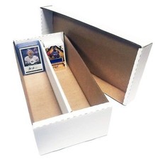 8) 1600 COUNT BASEBALL TRADING CARD 2 ROW MAX PROTECTION CARDBOARD STORAGE BOXES picture