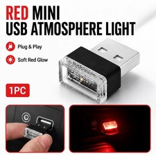 USB Red LED Mini Car Atmosphere Light Cigarette Lighter Interior Decor Light picture