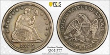 1844 Seated Liberty Quarter 25c - PCGS XF40 - Original Low Mintage Date picture