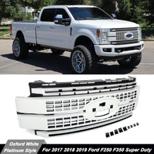 Oxford White Grille For Ford F250 F350 2017-2019 Platinum Lariat King Ranch XLT picture