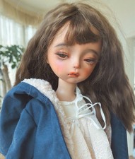 1/6 BJD Girl Doll Free Face Make up + Eyes Resin Half-closed Eyes Tan skin picture
