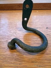 Vintage Antique Rusted Iron Metal Wall-Mount S Hook Bracket Hardware, Black picture