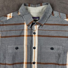 Patagonia Birdshot Shirt Mens Small Grey Plaid Short Sleeve Button Up 53195 picture