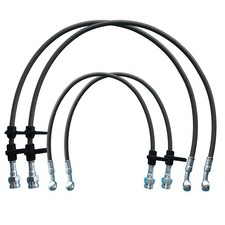 Stainless Steel Brake Lines for 92‑95 Honda Civic Black Front Rear Brake Hoses picture