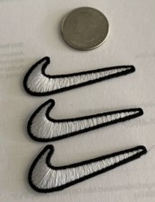 (3) Sports Logo/ Emblem Embroidered Iron On Patches  swoosh White 2