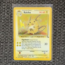 Pokémon TCG Raichu Holo 14/62 Fossil Holo Rare Vintage English picture