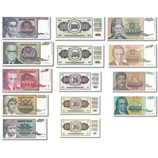 Set of 14 Yugoslavian Banknote Lot Foreign Paper Money Collection 🇷🇸 picture