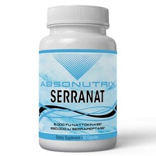 2 Absonutrix Serranat 60 cap Nattokinase 2000 serrapeptase 250,000iu 600mg heart picture