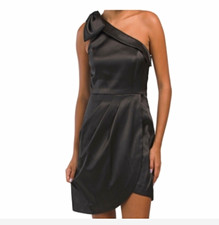 NWT Aidan by Adrianna Papell One-Shoulder Bow Satin Dress Size 8 picture