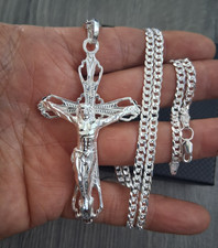 cadena y crucifijo Plata 925mx  25 gramos de peso 24