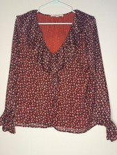LOFT women's floral long sleeve blouse picture