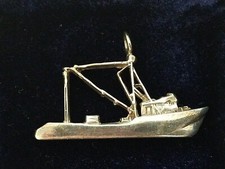 Sterling Silver Chesapeake Deadrise Oyster Tonging Boat, Pendant picture