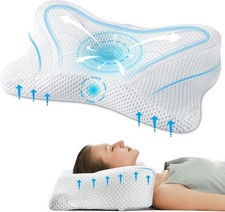 Almohada cervical para cuello hombros espuma viscoelastica ortopedica lado boca picture
