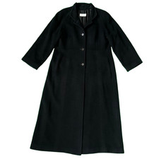 Windsmoor Overcoat Maxi Women's Black Sz UK 16 Wool Cashmere Blend Single Breast picture