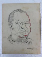 Beauford Delaney Drawing on paper (Handmade) signed Mixed Media picture