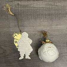 Vtg 90s Lenox Christmas Ornament - Set of 2 Ornaments picture