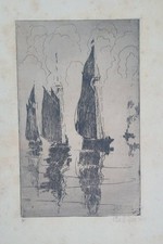 Original 1916 Philip Little Signed Etching 