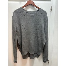 Lululemon Seva Sweater Merino Wool Medium Heathered Grey Hi Low High Slit picture