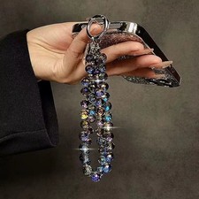 Luxury Crystal Bead Phone Wrist Strap Sparkling Charm Lanyard for Phone Case picture