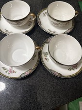 Noritake Pheasant Cups & Saucers Set Of 5 Chinoiserie picture