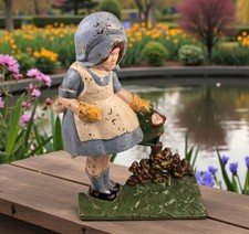 Genuine 1930s Littco Mary Quite Contrary Cast Iron Doorstop RARE Blue Dress LOOK picture